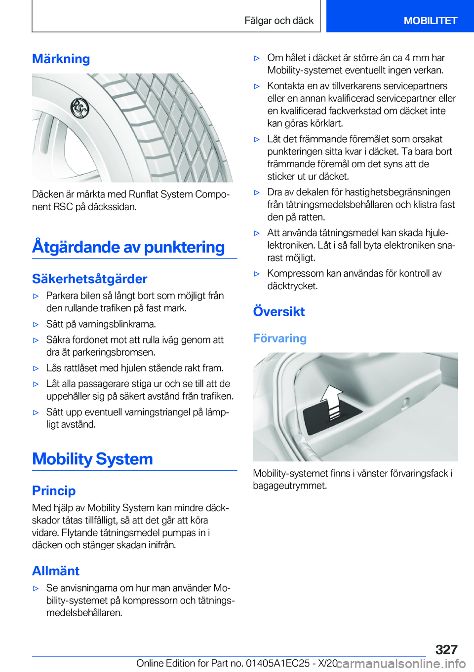 BMW 8 SERIES GRAN COUPE 2021  InstruktionsbÖcker (in Swedish) �M�ä�r�k�n�i�n�g
�D�ä�c�k�e�n��ä�r��m�ä�r�k�t�a��m�e�d��R�u�n�f�l�a�t��S�y�s�t�e�m��C�o�m�p�oj�n�e�n�t��R�S�C��p�å��d�ä�c�k�s�s�i�d�a�n�.
�Å�t�g�ä�r�d�a�n�d�e��a�v��p�u�n�k�t�e�r�i