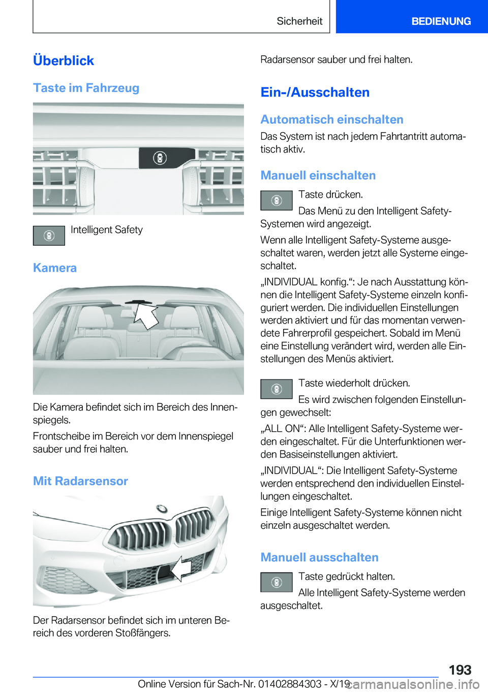 BMW 8 SERIES GRAN COUPE 2020  Betriebsanleitungen (in German) �