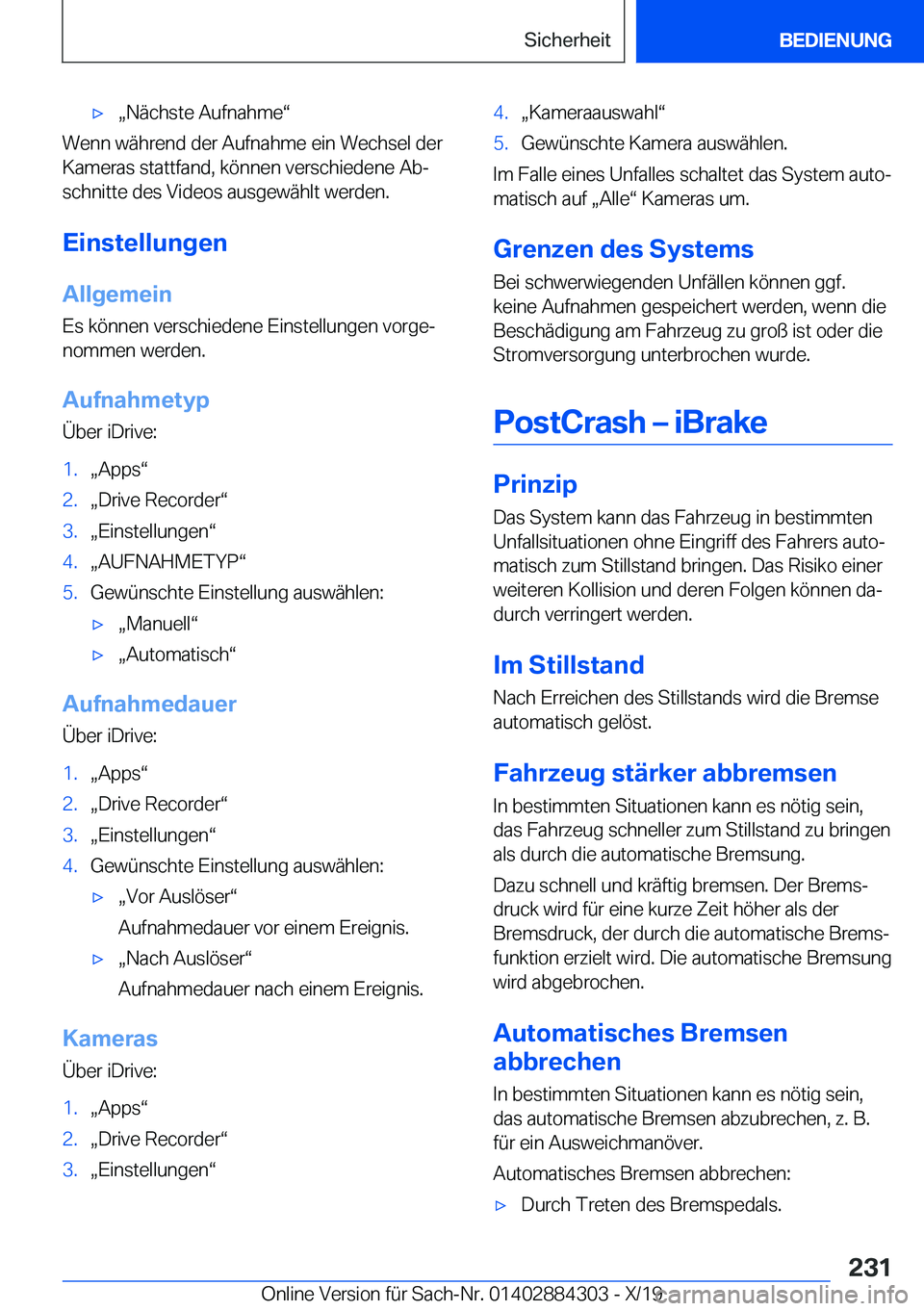 BMW 8 SERIES GRAN COUPE 2020  Betriebsanleitungen (in German) xx�N�