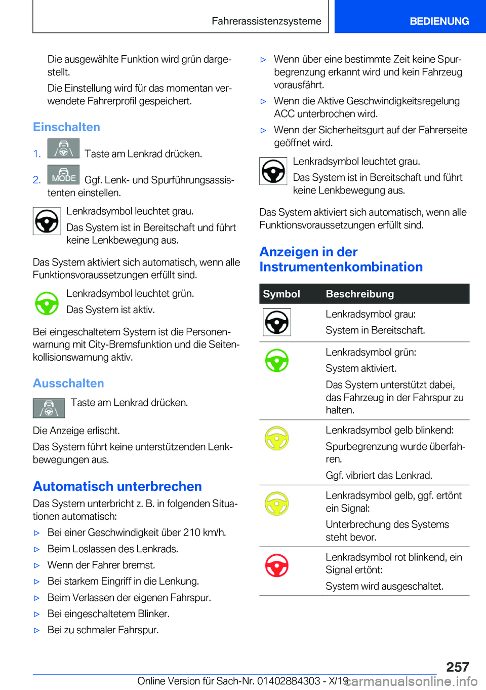 BMW 8 SERIES GRAN COUPE 2020  Betriebsanleitungen (in German) �D�i�e��a�u�s�g�e�w�