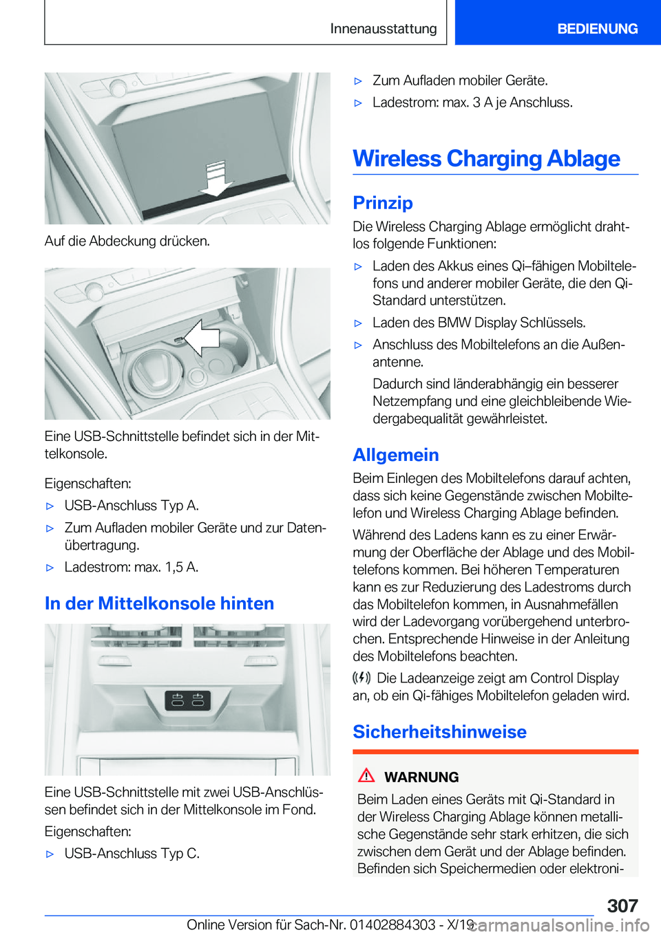 BMW 8 SERIES GRAN COUPE 2020  Betriebsanleitungen (in German) �A�u�f��d�i�e��A�b�d�e�c�k�u�n�g��d�r�