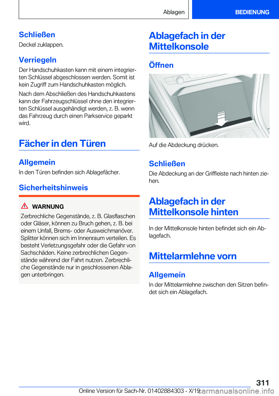 BMW 8 SERIES GRAN COUPE 2020  Betriebsanleitungen (in German) �S�c�h�l�i�e�