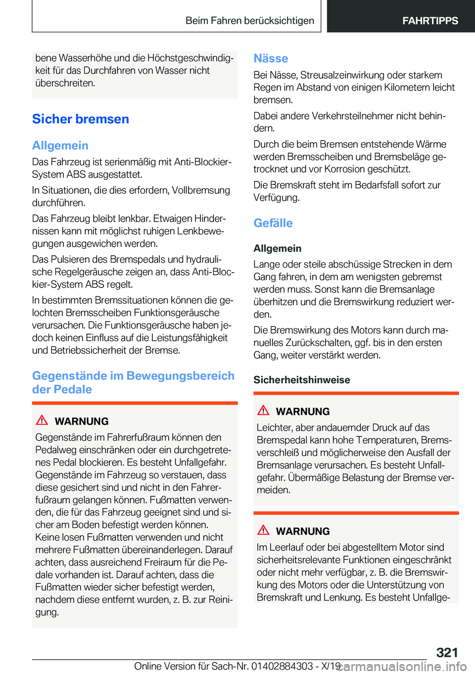 BMW 8 SERIES GRAN COUPE 2020  Betriebsanleitungen (in German) �b�e�n�e��W�a�s�s�e�r�h�