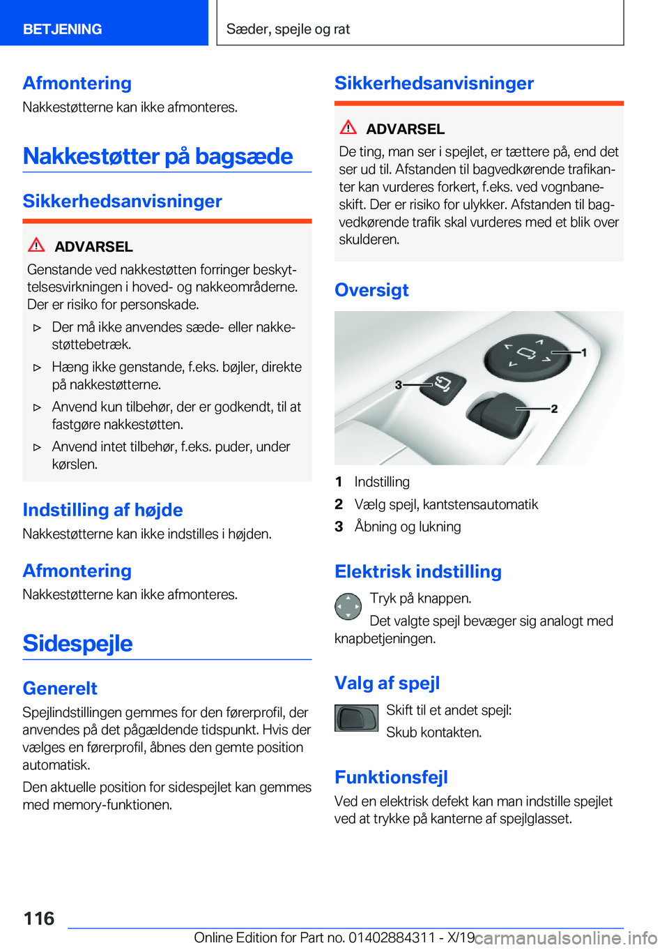 BMW 8 SERIES GRAN COUPE 2020  InstruktionsbØger (in Danish) �A�f�m�o�n�t�e�r�i�n�g�N�a�k�k�e�s�t�