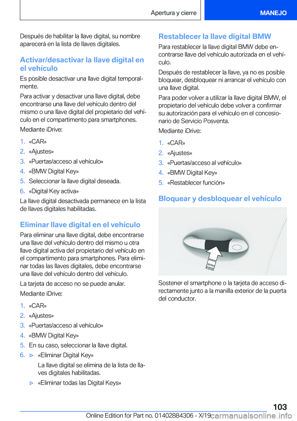 BMW 8 SERIES GRAN COUPE 2020  Manuales de Empleo (in Spanish) �D�e�s�p�u�