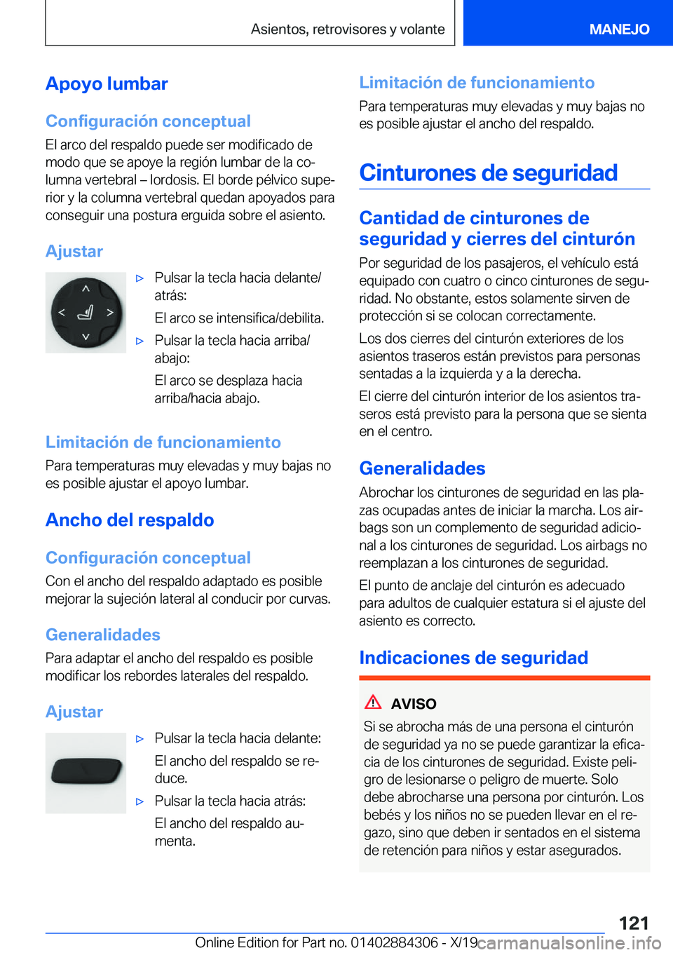 BMW 8 SERIES GRAN COUPE 2020  Manuales de Empleo (in Spanish) �A�p�o�y�o��l�u�m�b�a�r
�C�o�n�f�i�g�u�r�a�c�i�