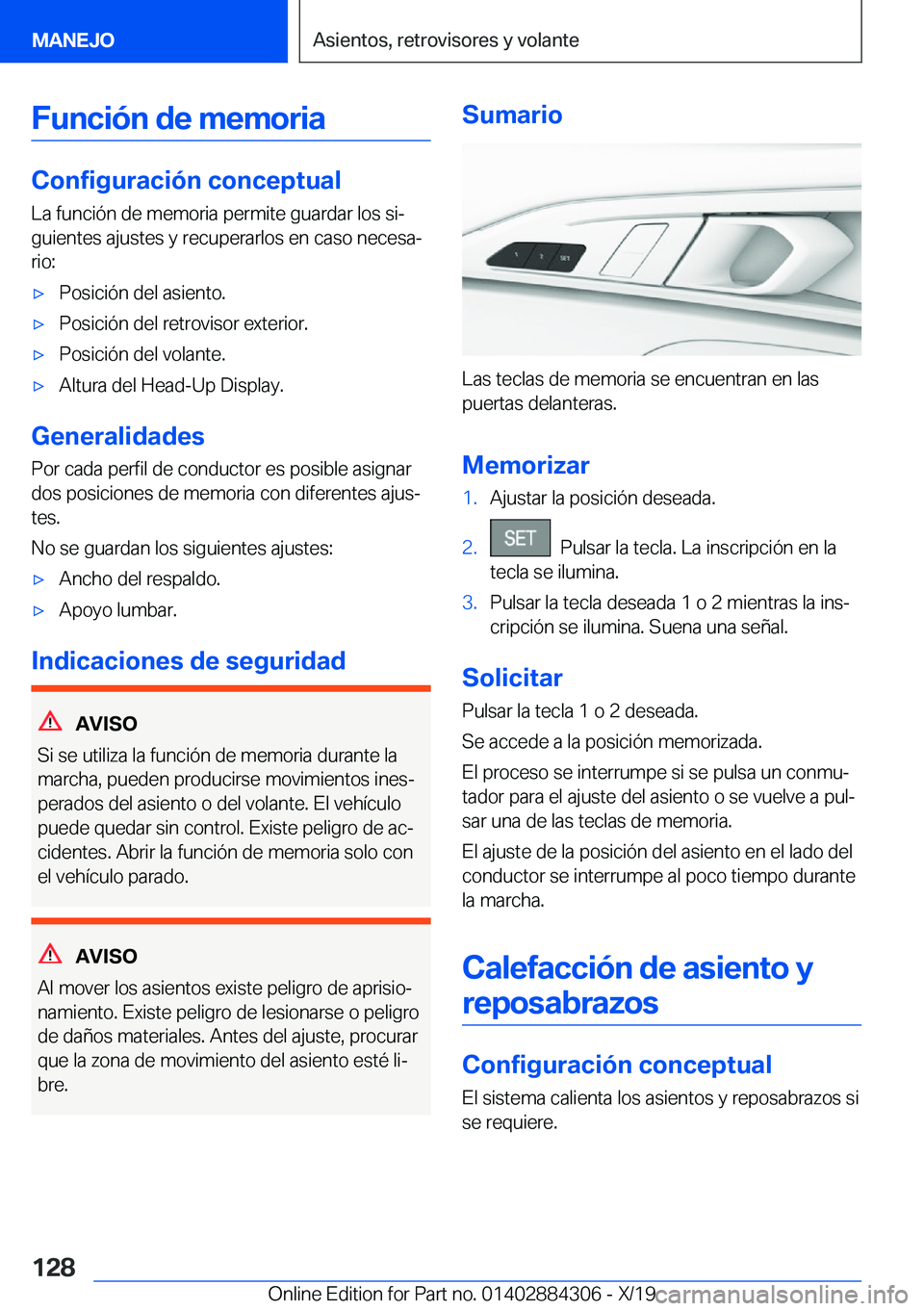BMW 8 SERIES GRAN COUPE 2020  Manuales de Empleo (in Spanish) �F�u�n�c�i�