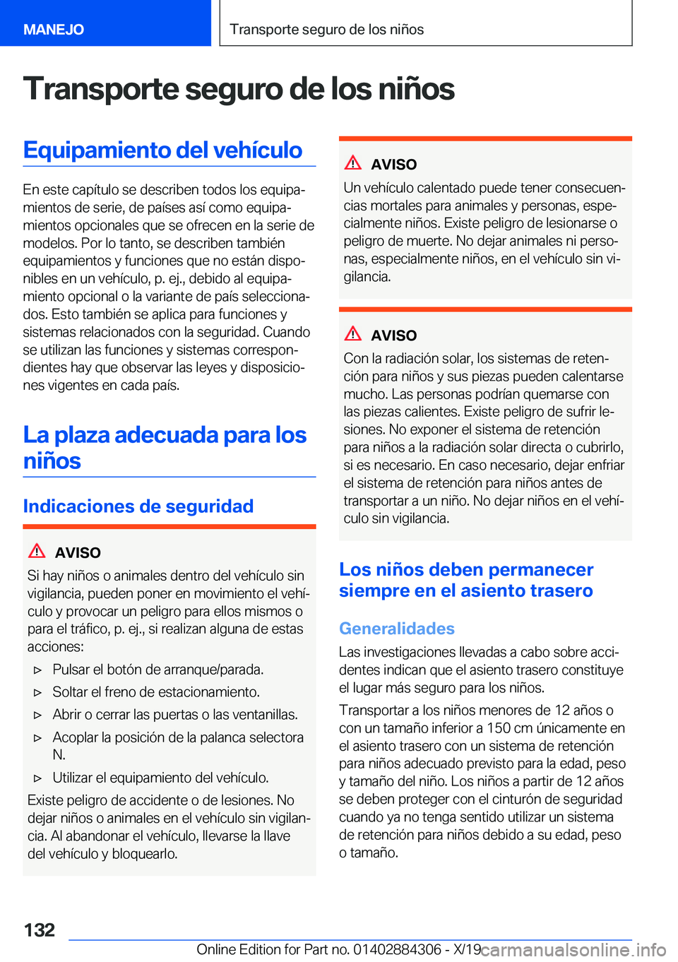 BMW 8 SERIES GRAN COUPE 2020  Manuales de Empleo (in Spanish) �T�r�a�n�s�p�o�r�t�e��s�e�g�u�r�o��d�e��l�o�s��n�i�