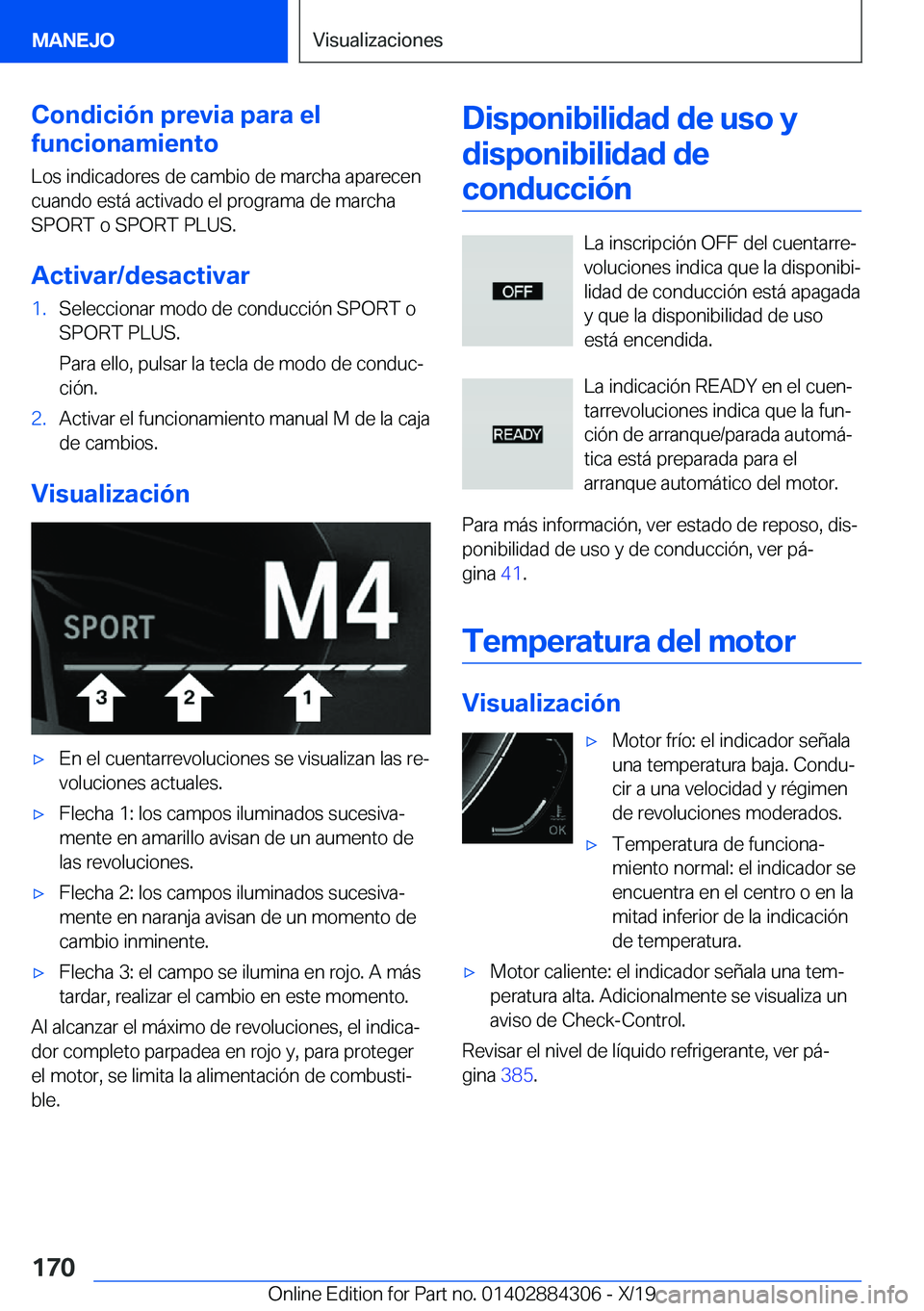 BMW 8 SERIES GRAN COUPE 2020  Manuales de Empleo (in Spanish) �C�o�n�d�i�c�i�