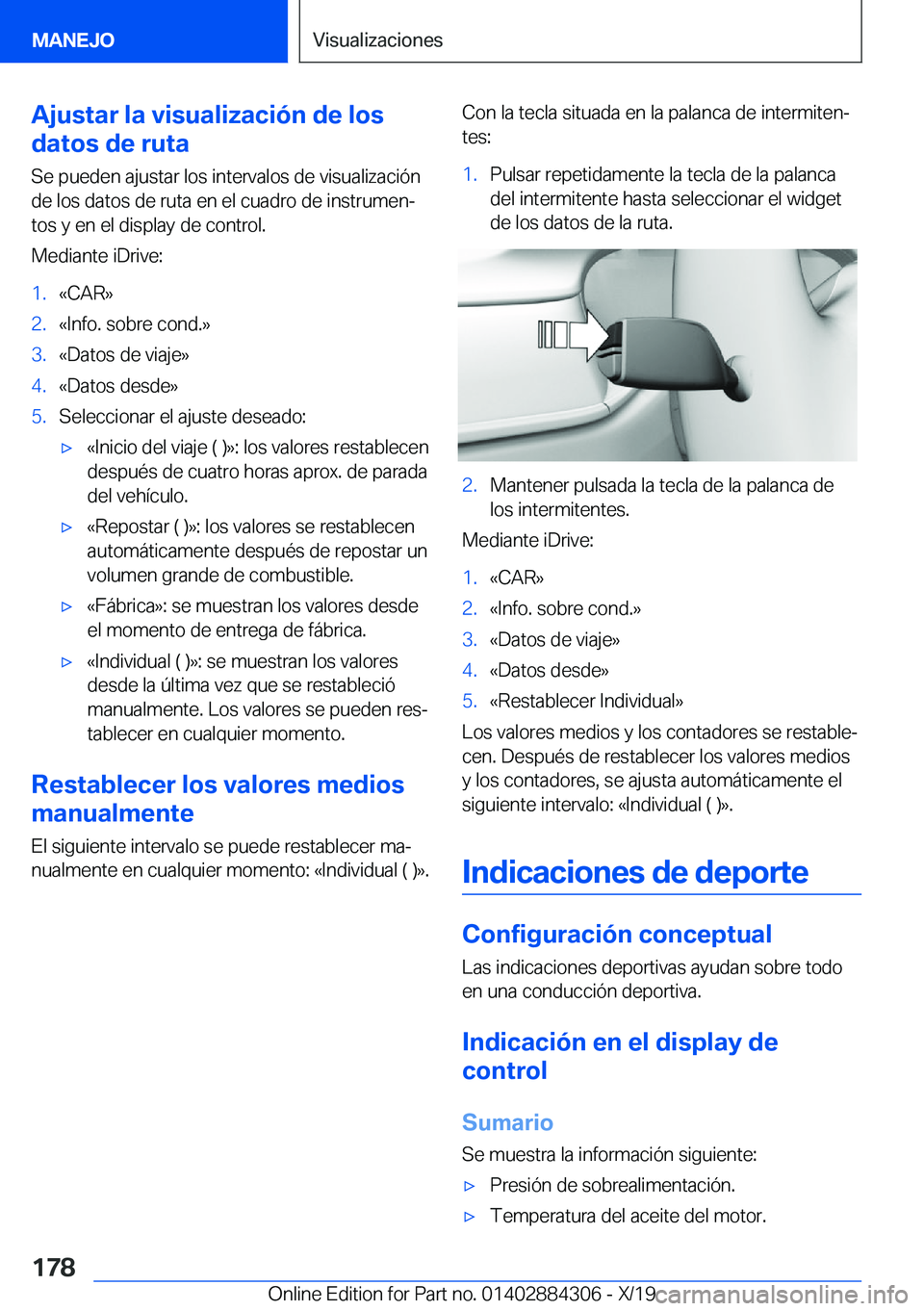 BMW 8 SERIES GRAN COUPE 2020  Manuales de Empleo (in Spanish) �A�j�u�s�t�a�r��l�a��v�i�s�u�a�l�i�z�a�c�i�