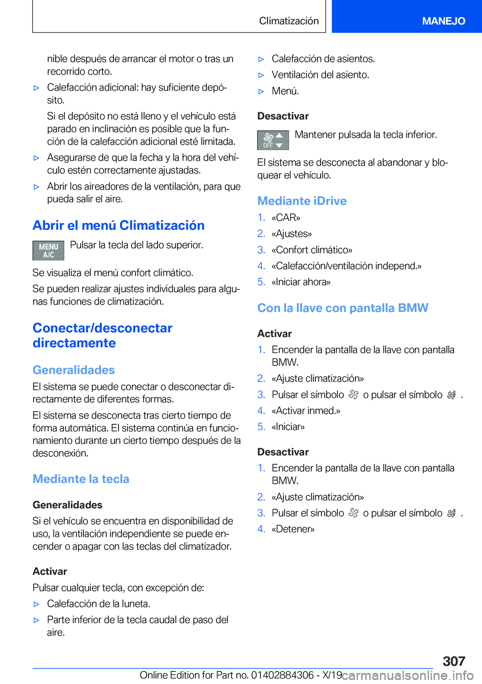 BMW 8 SERIES GRAN COUPE 2020  Manuales de Empleo (in Spanish) �n�i�b�l�e��d�e�s�p�u�
