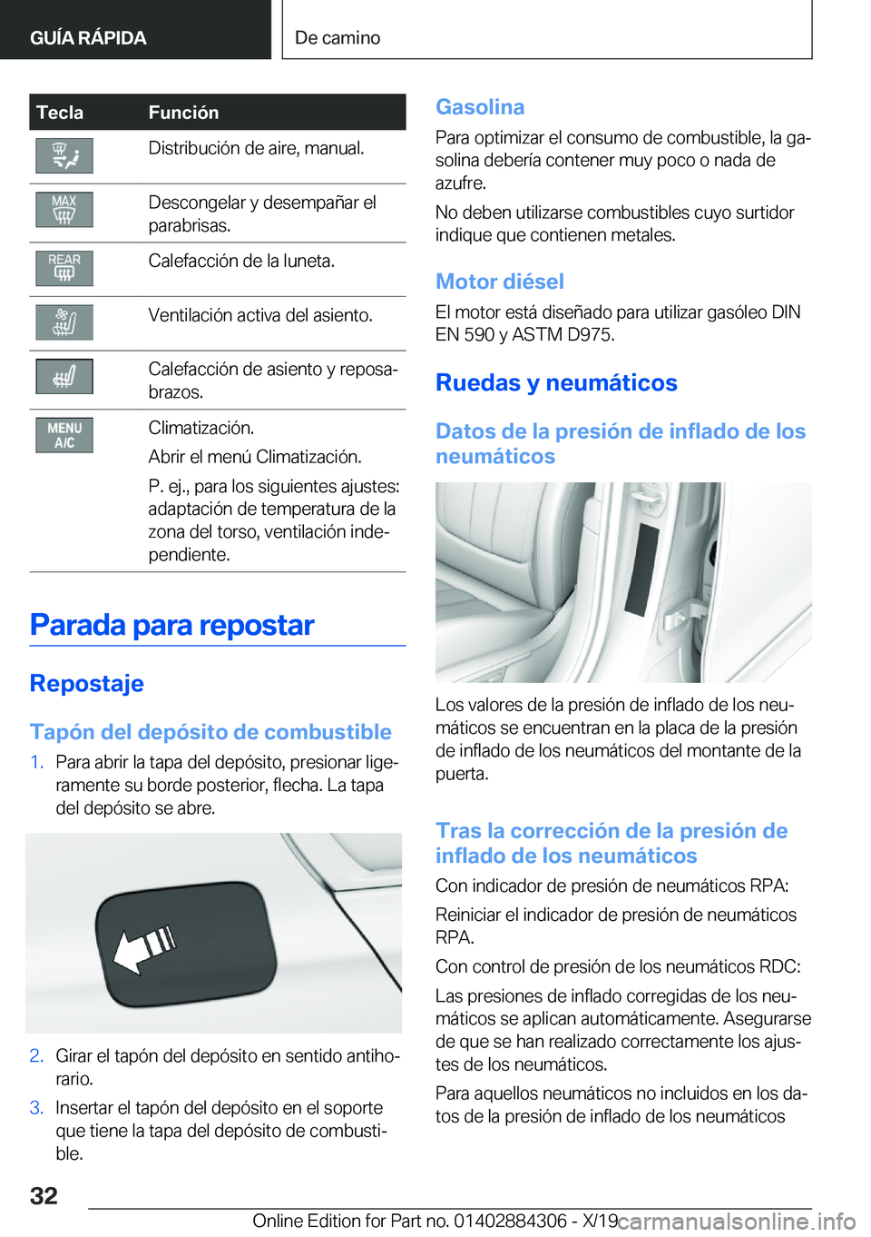 BMW 8 SERIES GRAN COUPE 2020  Manuales de Empleo (in Spanish) �T�e�c�l�a�F�u�n�c�i�