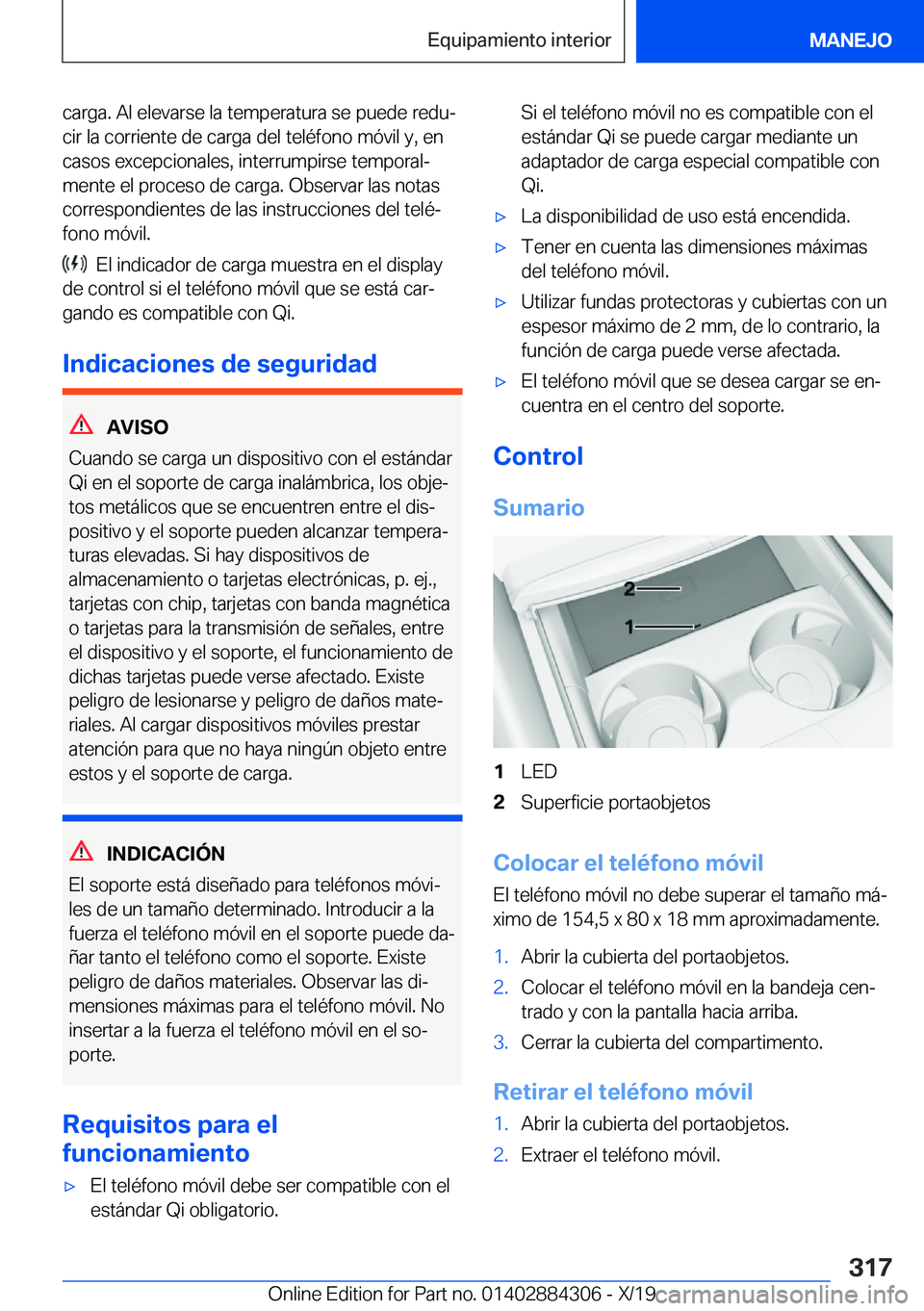 BMW 8 SERIES GRAN COUPE 2020  Manuales de Empleo (in Spanish) �c�a�r�g�a�.��A�l��e�l�e�v�a�r�s�e��l�a��t�e�m�p�e�r�a�t�u�r�a��s�e��p�u�e�d�e��r�e�d�uª�c�i�r��l�a��c�o�r�r�i�e�n�t�e��d�e��c�a�r�g�a��d�e�l��t�e�l�