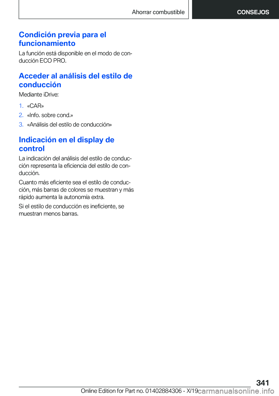 BMW 8 SERIES GRAN COUPE 2020  Manuales de Empleo (in Spanish) �C�o�n�d�i�c�i�
