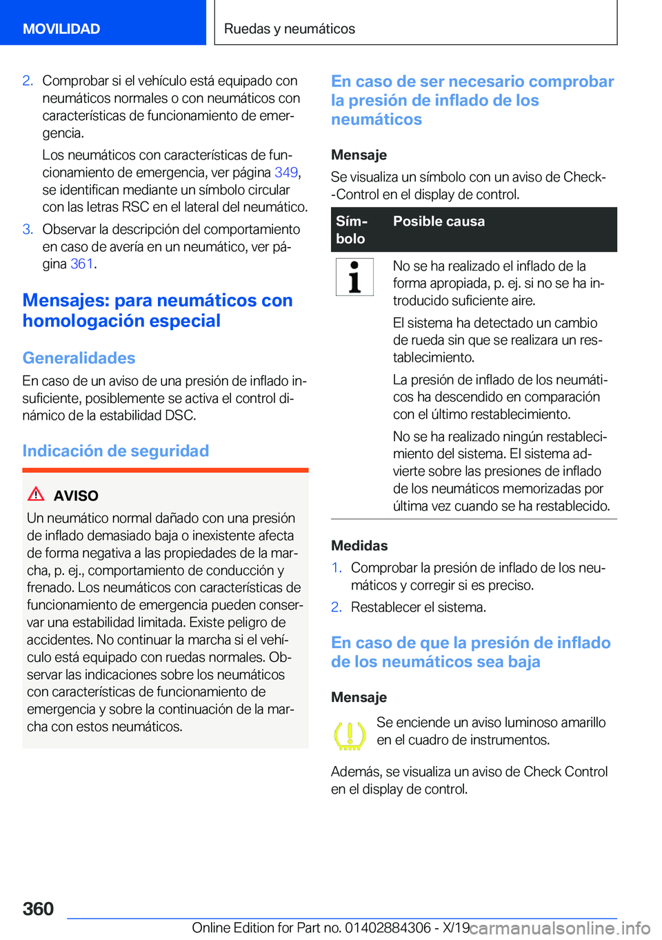 BMW 8 SERIES GRAN COUPE 2020  Manuales de Empleo (in Spanish) �2�.�C�o�m�p�r�o�b�a�r��s�i��e�l��v�e�h�