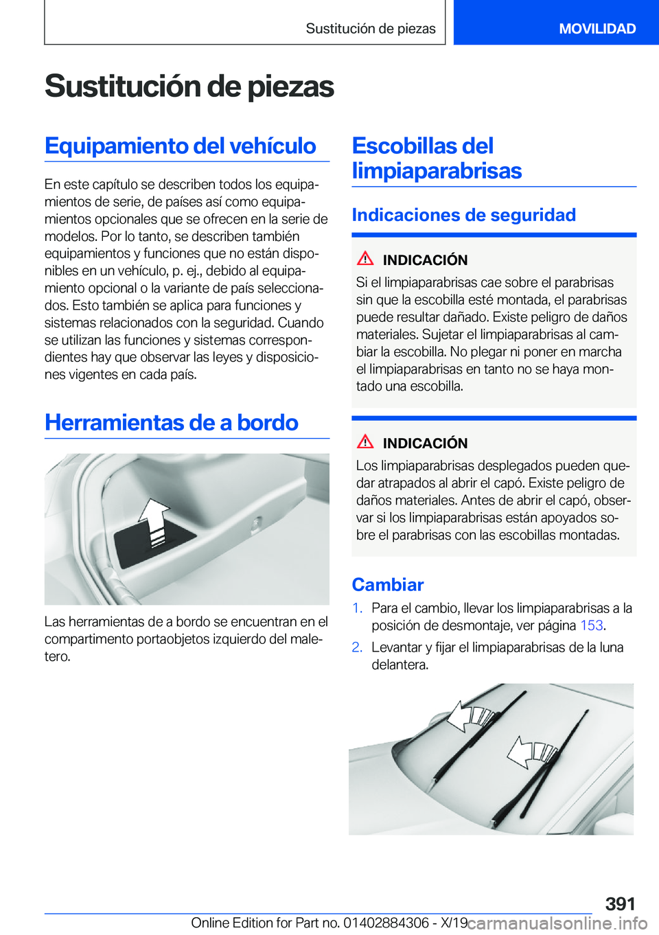 BMW 8 SERIES GRAN COUPE 2020  Manuales de Empleo (in Spanish) �S�u�s�t�i�t�u�c�i�