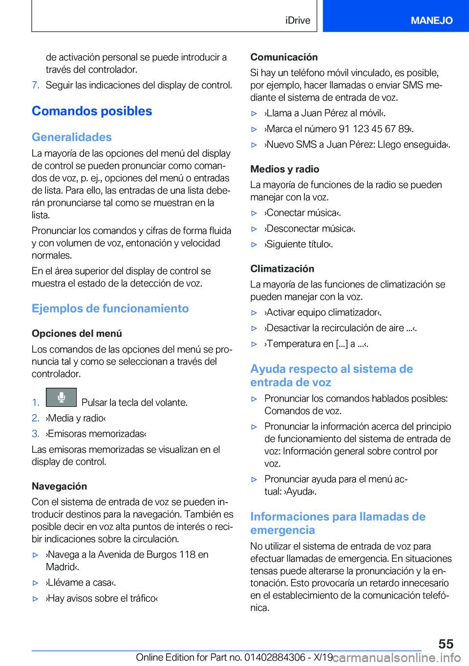 BMW 8 SERIES GRAN COUPE 2020  Manuales de Empleo (in Spanish) �d�e��a�c�t�i�v�a�c�i�