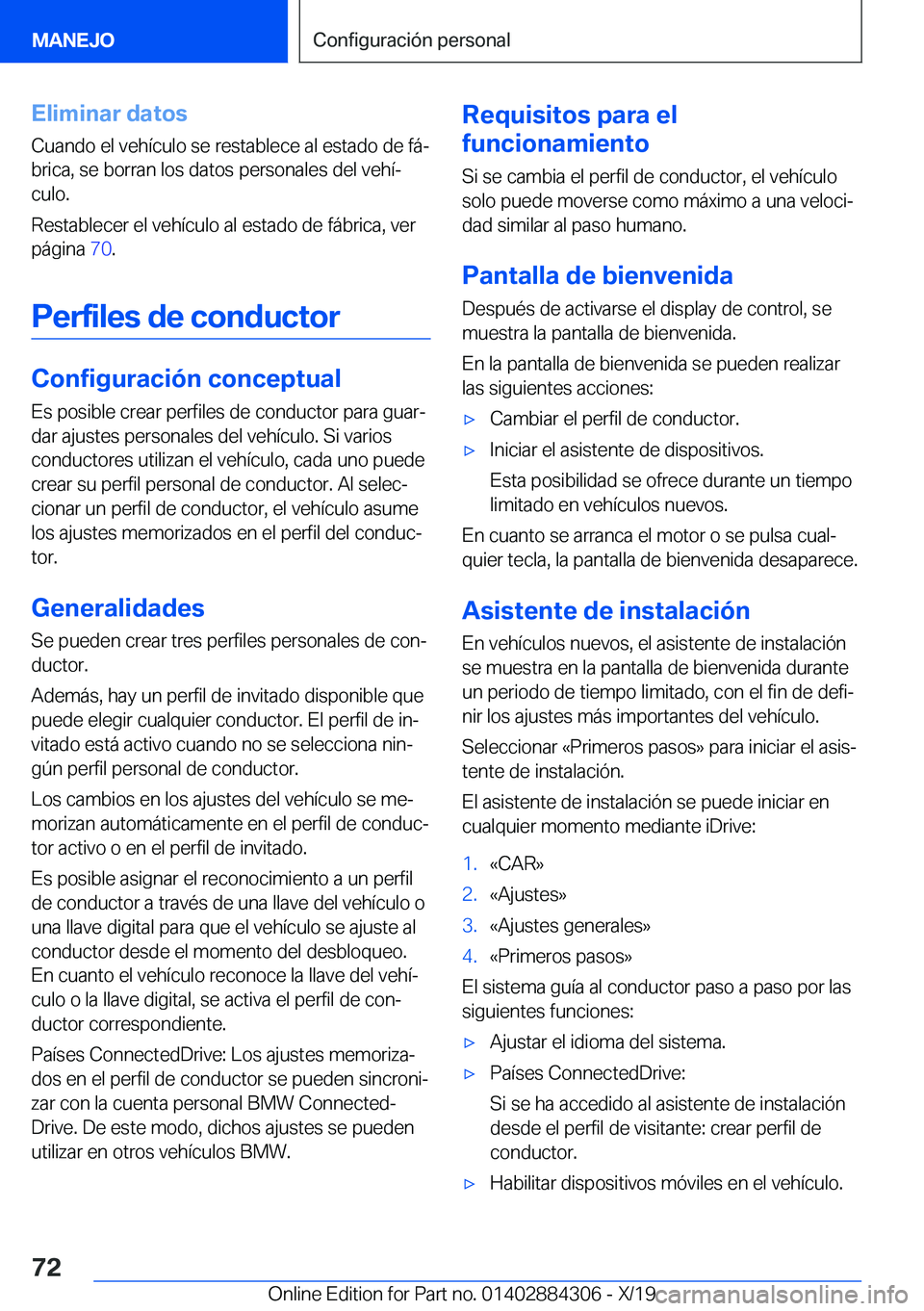 BMW 8 SERIES GRAN COUPE 2020  Manuales de Empleo (in Spanish) �E�l�i�m�i�n�a�r��d�a�t�o�s
�C�u�a�n�d�o��e�l��v�e�h�