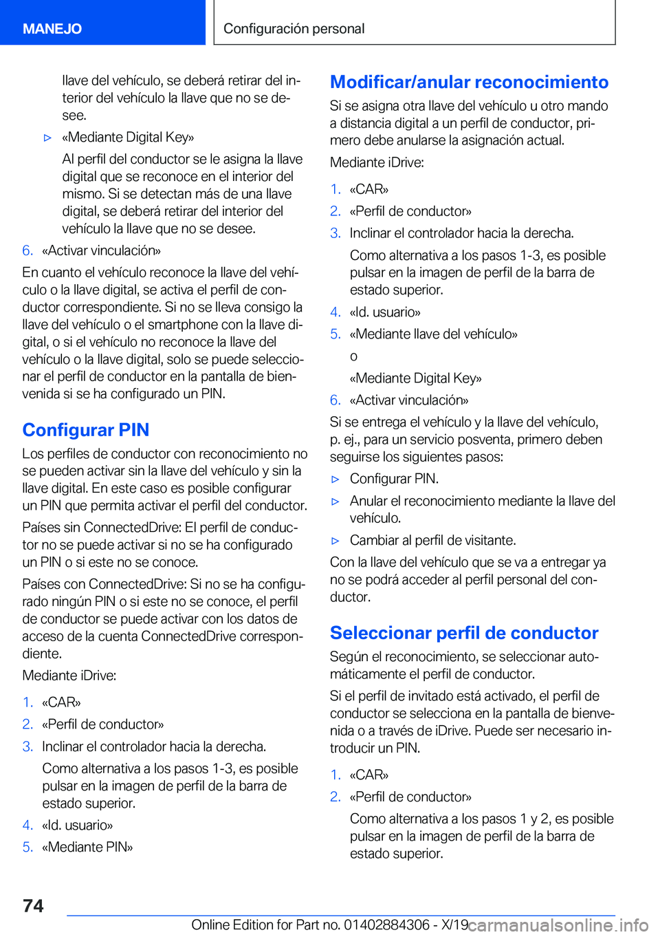 BMW 8 SERIES GRAN COUPE 2020  Manuales de Empleo (in Spanish) �l�l�a�v�e��d�e�l��v�e�h�