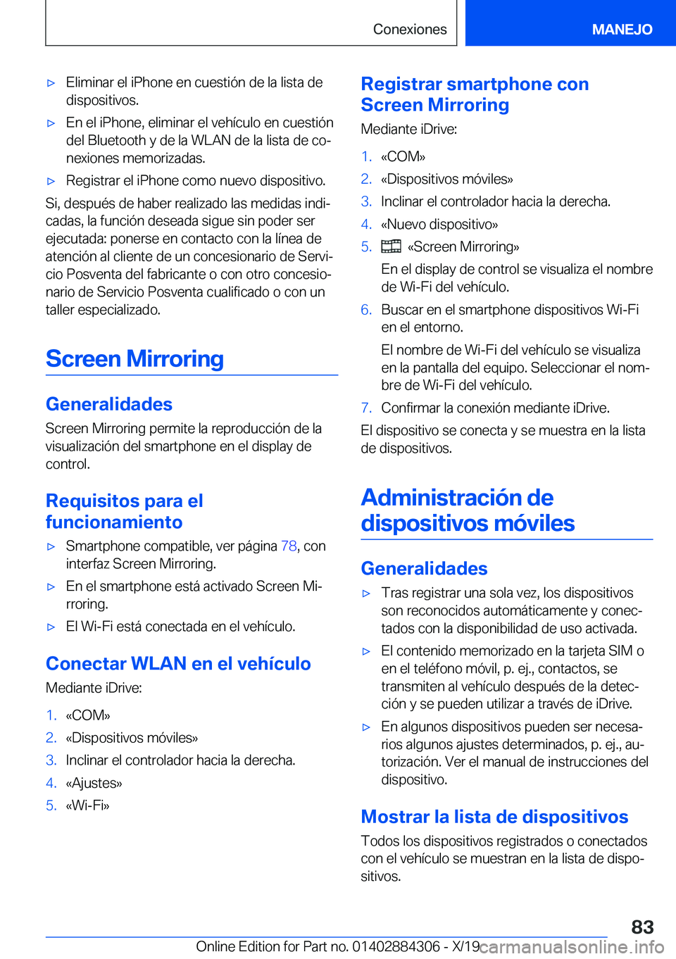 BMW 8 SERIES GRAN COUPE 2020  Manuales de Empleo (in Spanish) x�E�l�i�m�i�n�a�r��e�l��i�P�h�o�n�e��e�n��c�u�e�s�t�i�