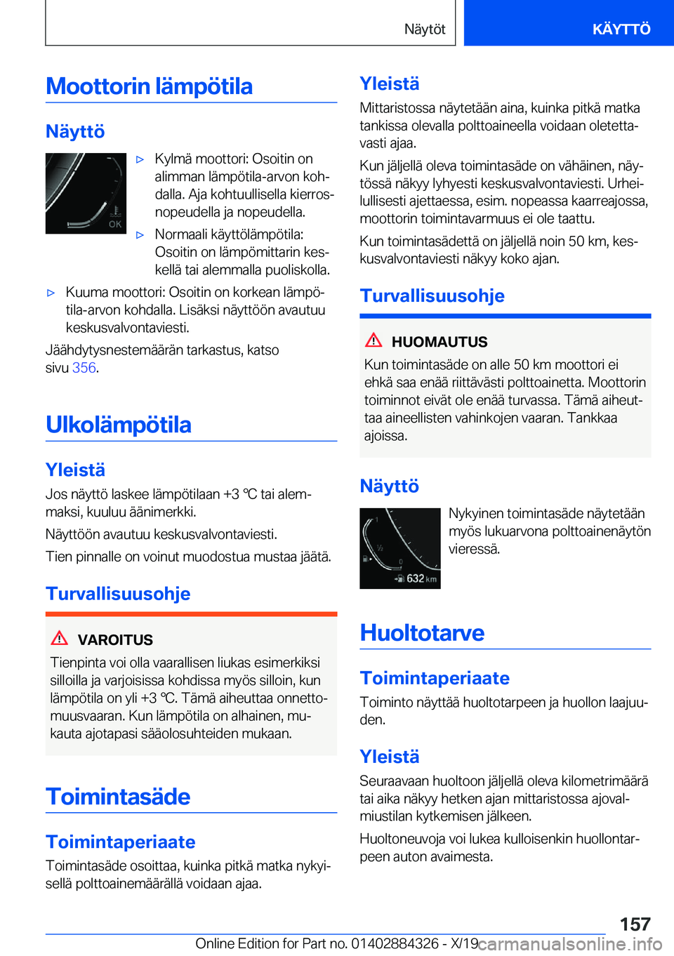 BMW 8 SERIES GRAN COUPE 2020  Omistajan Käsikirja (in Finnish) �M�o�o�t�t�o�r�i�n��l�