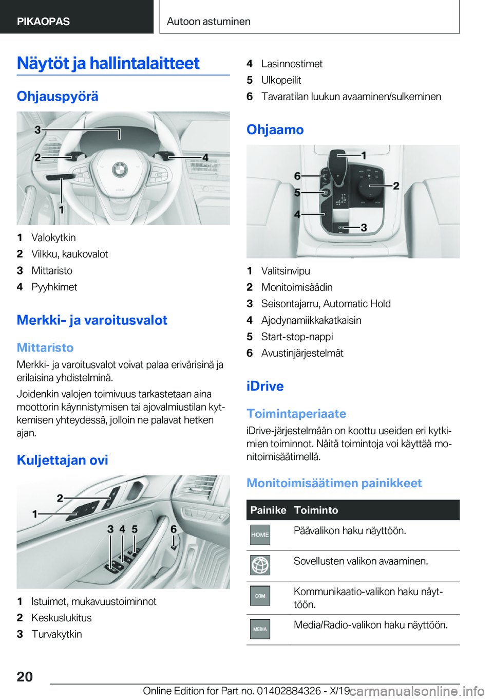 BMW 8 SERIES GRAN COUPE 2020  Omistajan Käsikirja (in Finnish) �N�