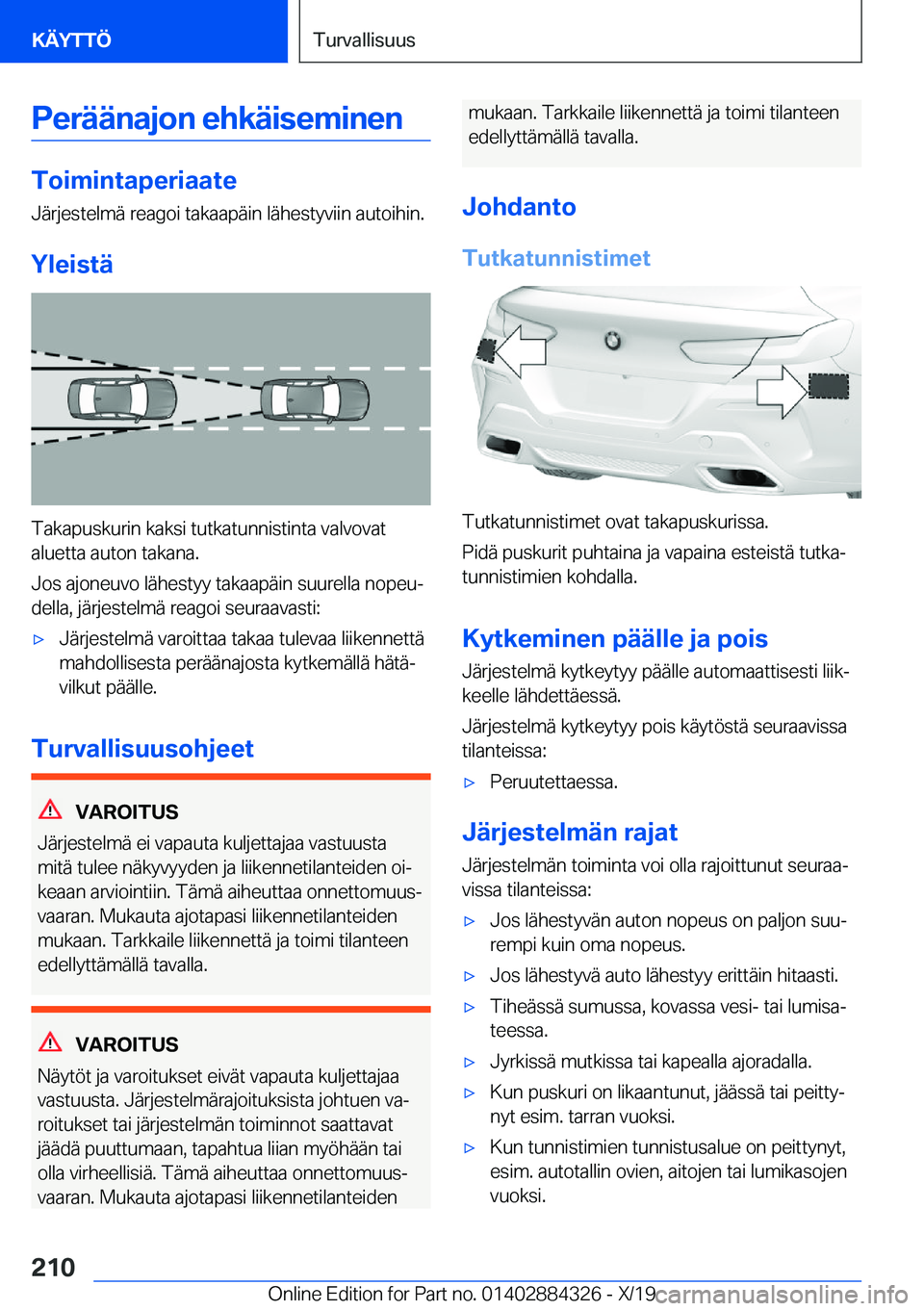 BMW 8 SERIES GRAN COUPE 2020  Omistajan Käsikirja (in Finnish) �P�e�r�