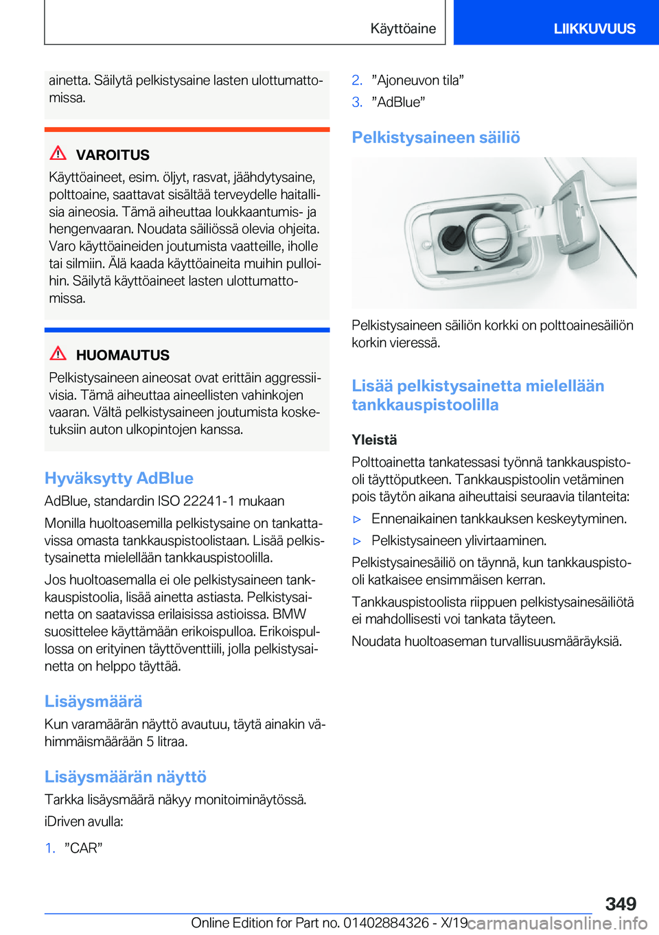 BMW 8 SERIES GRAN COUPE 2020  Omistajan Käsikirja (in Finnish) �a�i�n�e�t�t�a�.��S�