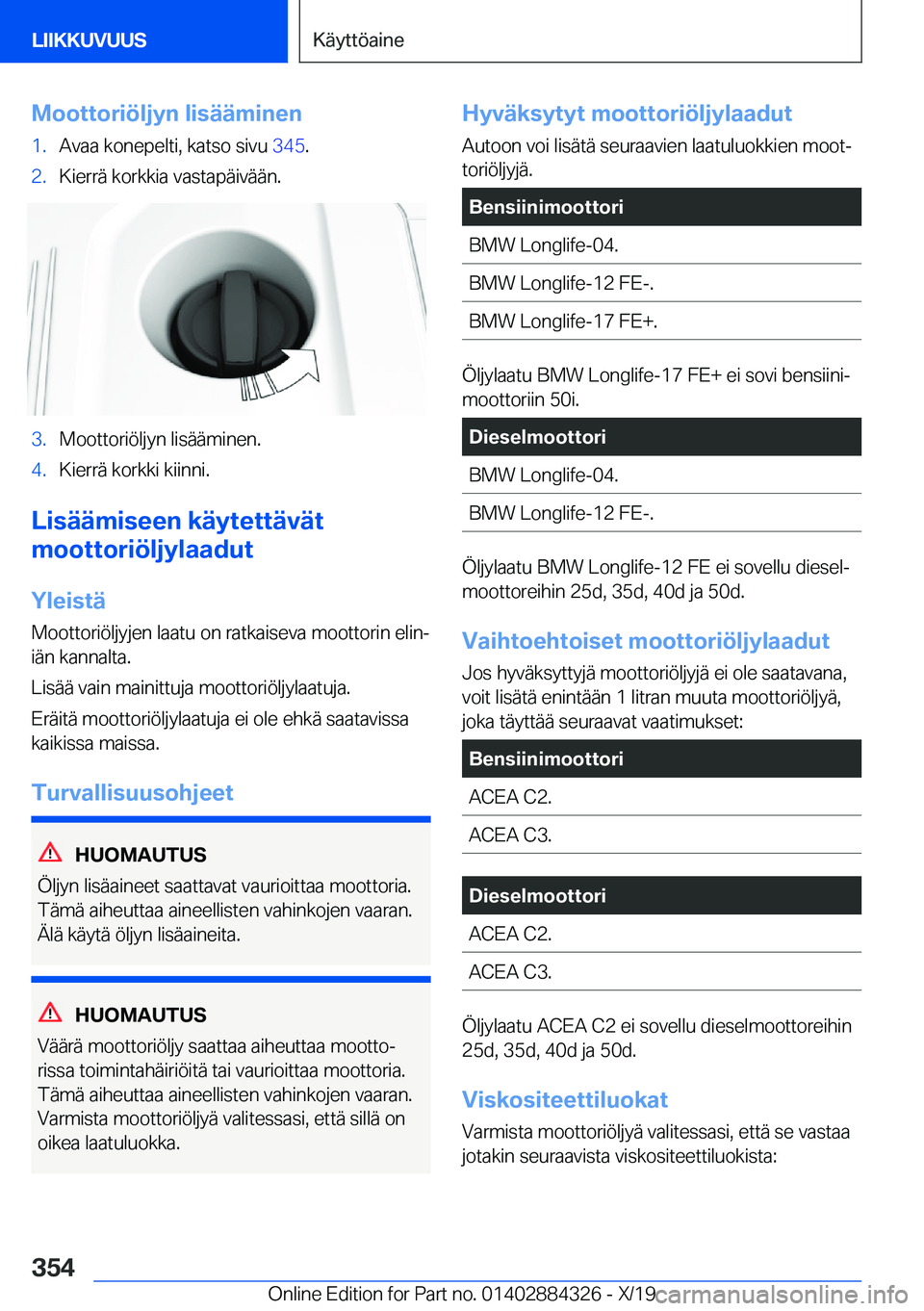 BMW 8 SERIES GRAN COUPE 2020  Omistajan Käsikirja (in Finnish) �M�o�o�t�t�o�r�i�