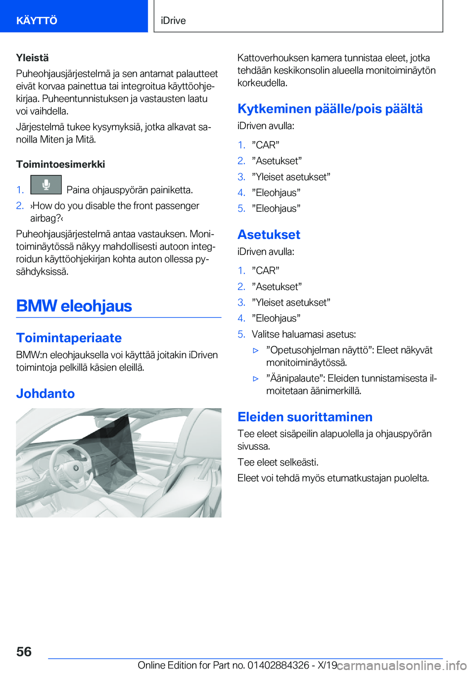 BMW 8 SERIES GRAN COUPE 2020  Omistajan Käsikirja (in Finnish) �Y�l�e�i�s�t�