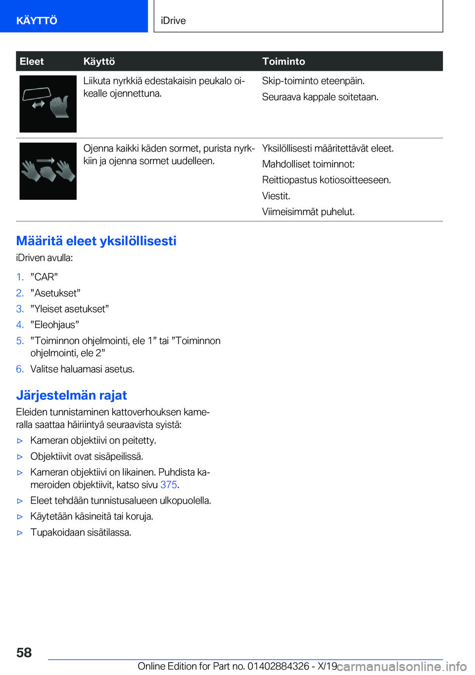 BMW 8 SERIES GRAN COUPE 2020  Omistajan Käsikirja (in Finnish) �E�l�e�e�t�K�