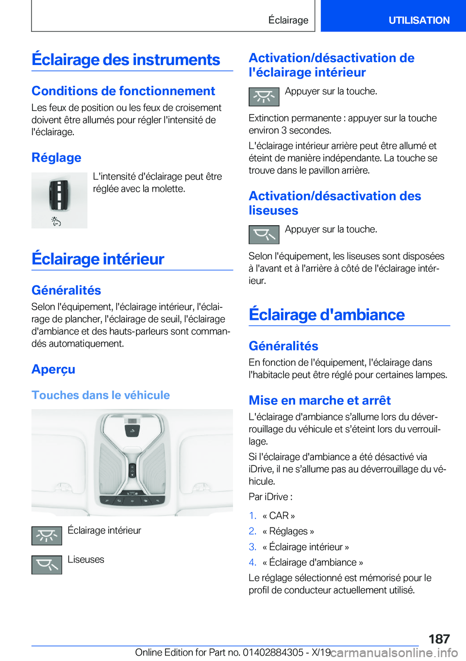 BMW 8 SERIES GRAN COUPE 2020  Notices Demploi (in French) �