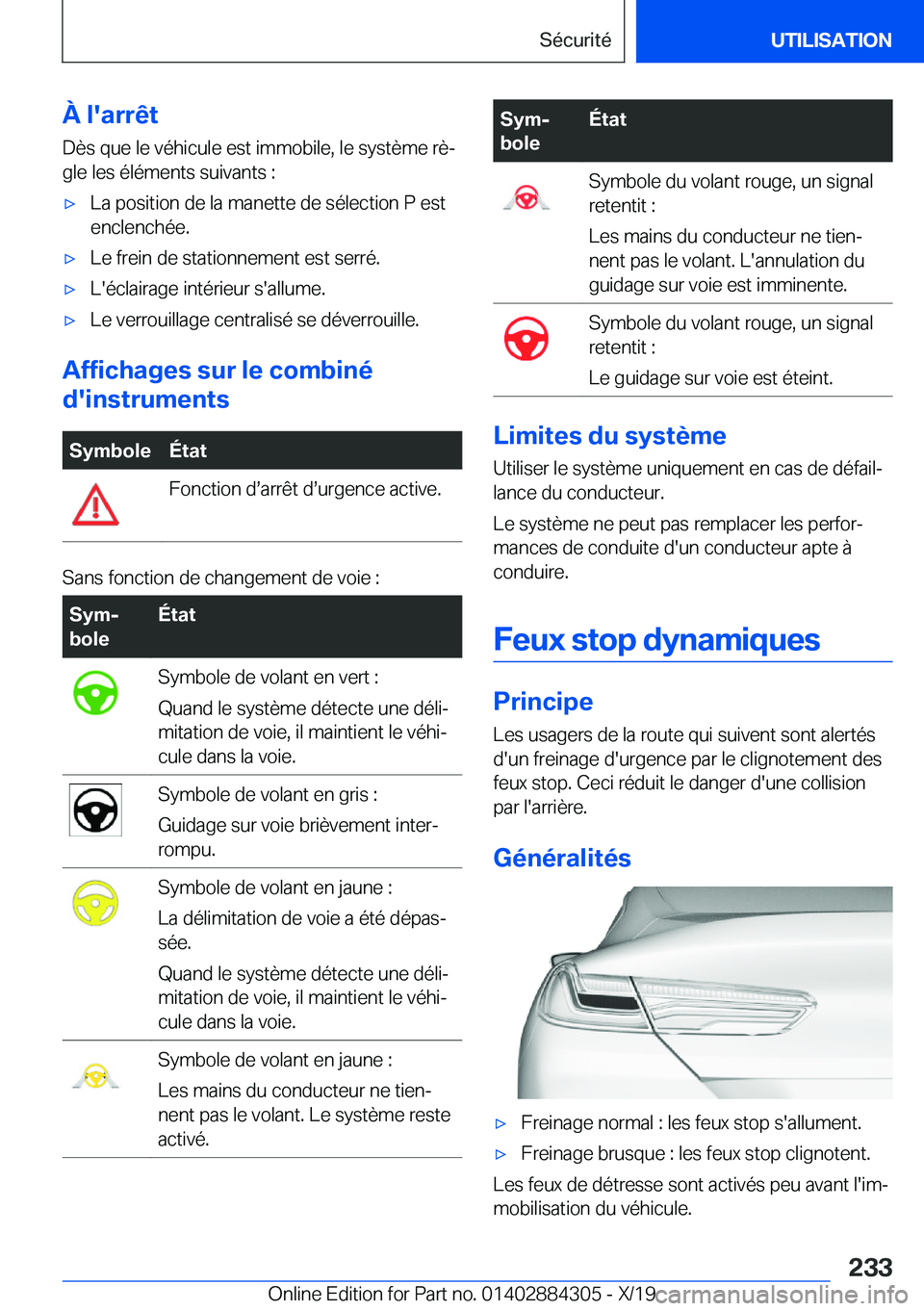 BMW 8 SERIES GRAN COUPE 2020  Notices Demploi (in French) �