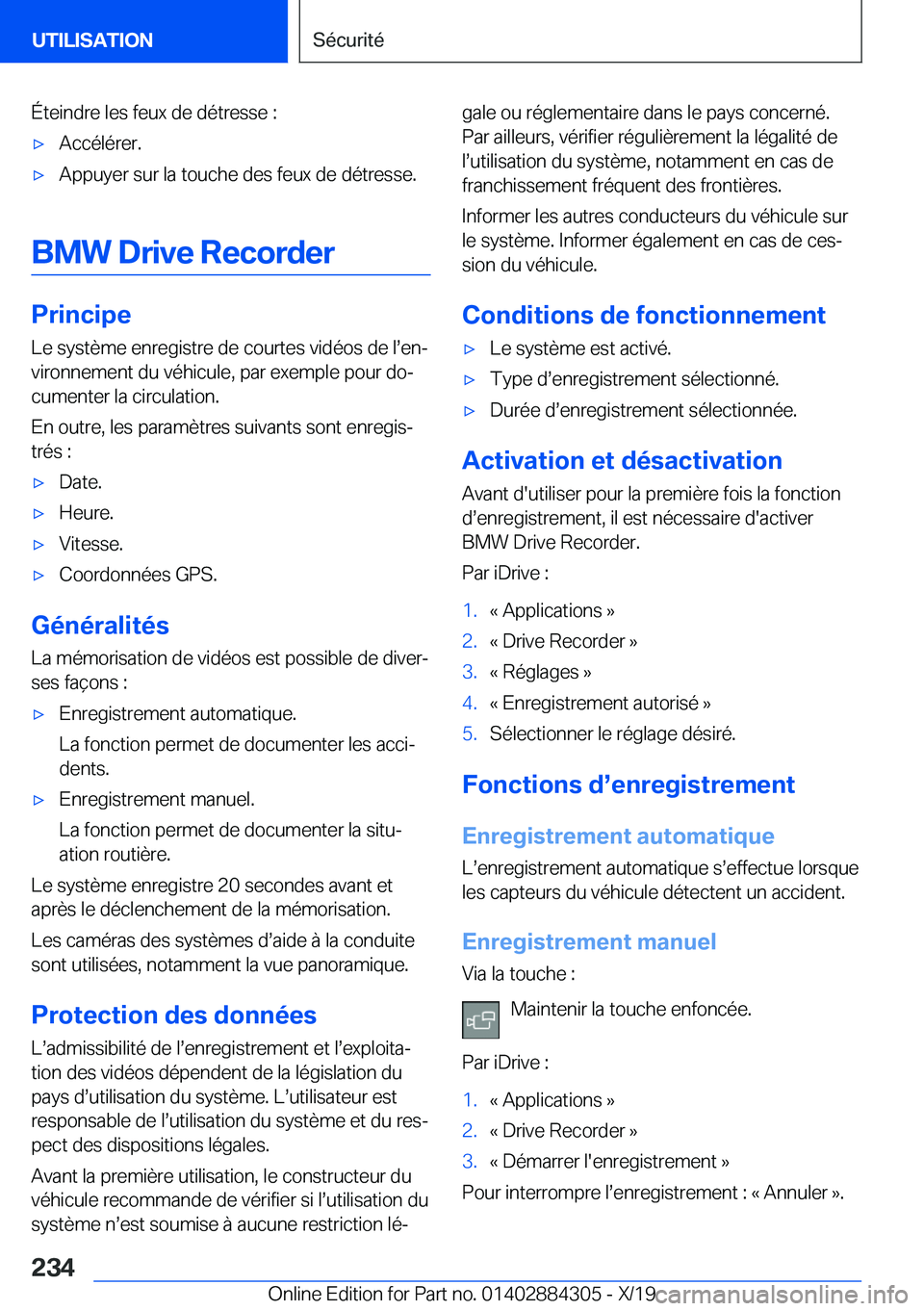 BMW 8 SERIES GRAN COUPE 2020  Notices Demploi (in French) �