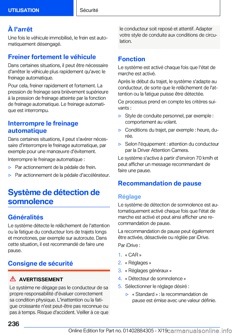 BMW 8 SERIES GRAN COUPE 2020  Notices Demploi (in French) �