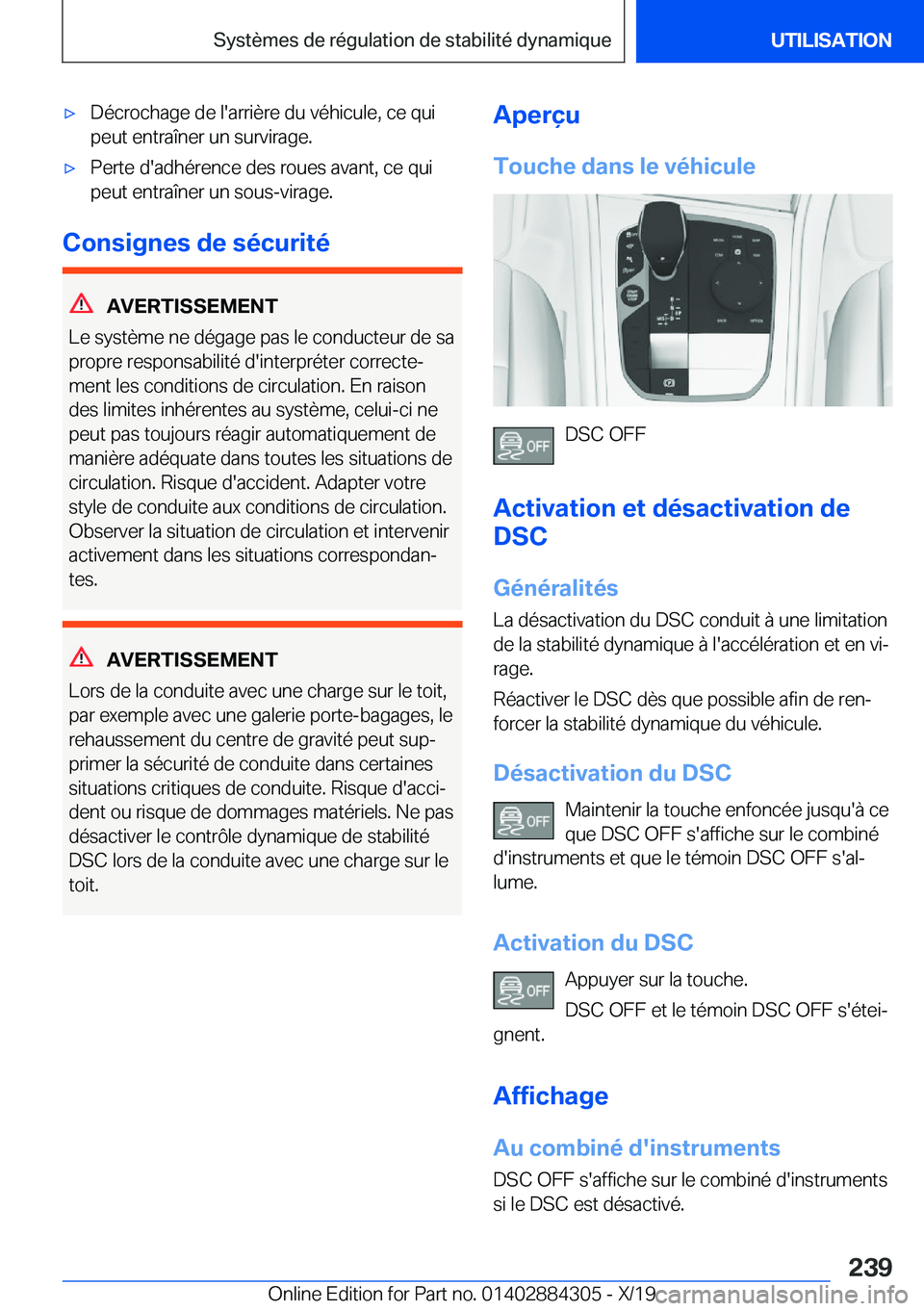 BMW 8 SERIES GRAN COUPE 2020  Notices Demploi (in French) 'x�D�é�c�r�o�c�h�a�g�e��d�e��l�'�a�r�r�i�è�r�e��d�u��v�é�h�i�c�u�l�e�,��c�e��q�u�i�p�e�u�t��e�n�t�r�a�