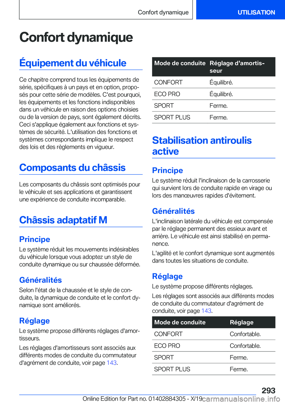 BMW 8 SERIES GRAN COUPE 2020  Notices Demploi (in French) �C�o�n�f�o�r�t��d�y�n�a�m�i�q�u�e�