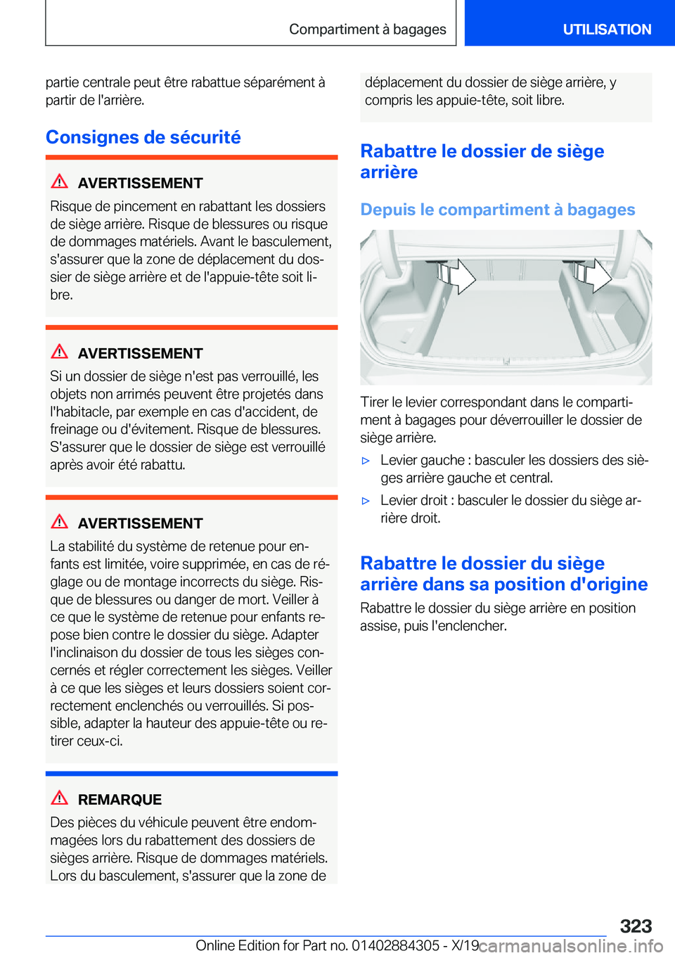 BMW 8 SERIES GRAN COUPE 2020  Notices Demploi (in French) �p�a�r�t�i�e��c�e�n�t�r�a�l�e��p�e�u�t��ê�t�r�e��r�a�b�a�t�t�u�e��s�é�p�a�r�é�m�e�n�t��