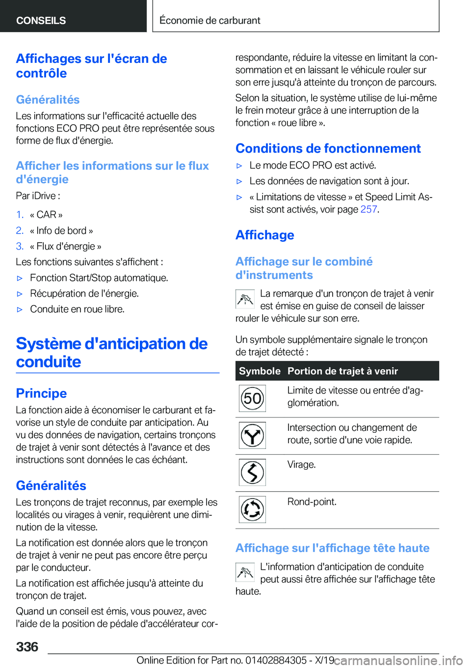 BMW 8 SERIES GRAN COUPE 2020  Notices Demploi (in French) �A�f�f�i�c�h�a�g�e�s��s�u�r��l�'�é�c�r�a�n��d�e
�c�o�n�t�r�