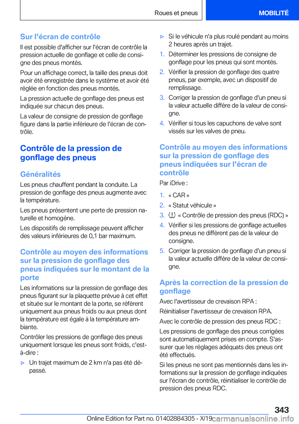 BMW 8 SERIES GRAN COUPE 2020  Notices Demploi (in French) �S�u�r��l�'�é�c�r�a�n��d�e��c�o�n�t�r�