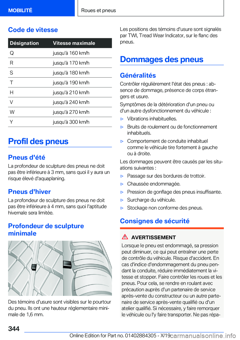 BMW 8 SERIES GRAN COUPE 2020  Notices Demploi (in French) �C�o�d�e��d�e��v�i�t�e�s�s�e�D�é�s�i�g�n�a�t�i�o�n�V�i�t�e�s�s�e��m�a�x�i�m�a�l�e�Q�j�u�s�q�us�