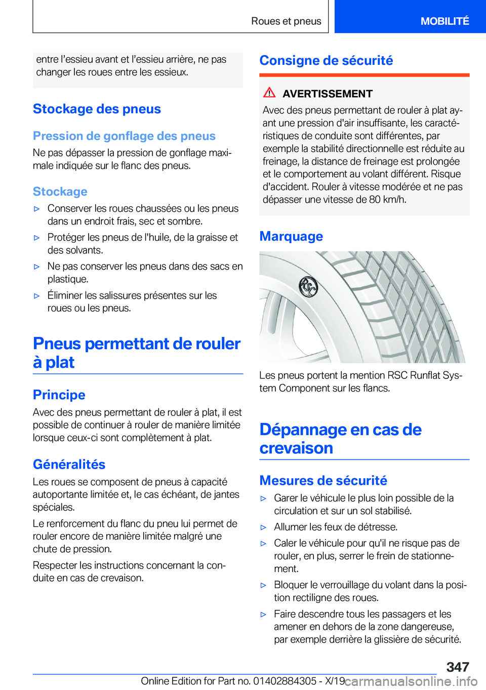 BMW 8 SERIES GRAN COUPE 2020  Notices Demploi (in French) �e�n�t�r�e��ls�e�s�s�i�e�u��a�v�a�n�t��e�t��ls�e�s�s�i�e�u��a�r�r�i�è�r�e�,��n�e��p�a�s
�c�h�a�n�g�e�r��l�e�s��r�o�u�e�s��e�n�t�r�e��l�e�s��e�s�s�i�e�u�x�.
�S�t�o�c�k�a�g�e��d�e�s��p�