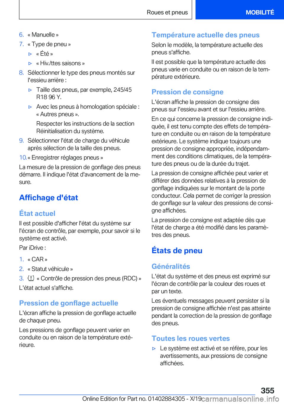 BMW 8 SERIES GRAN COUPE 2020  Notices Demploi (in French) �6�.�k��M�a�n�u�e�l�l�e��{�7�.�k��T�y�p�e��d�e��p�n�e�u��{'x�k��
