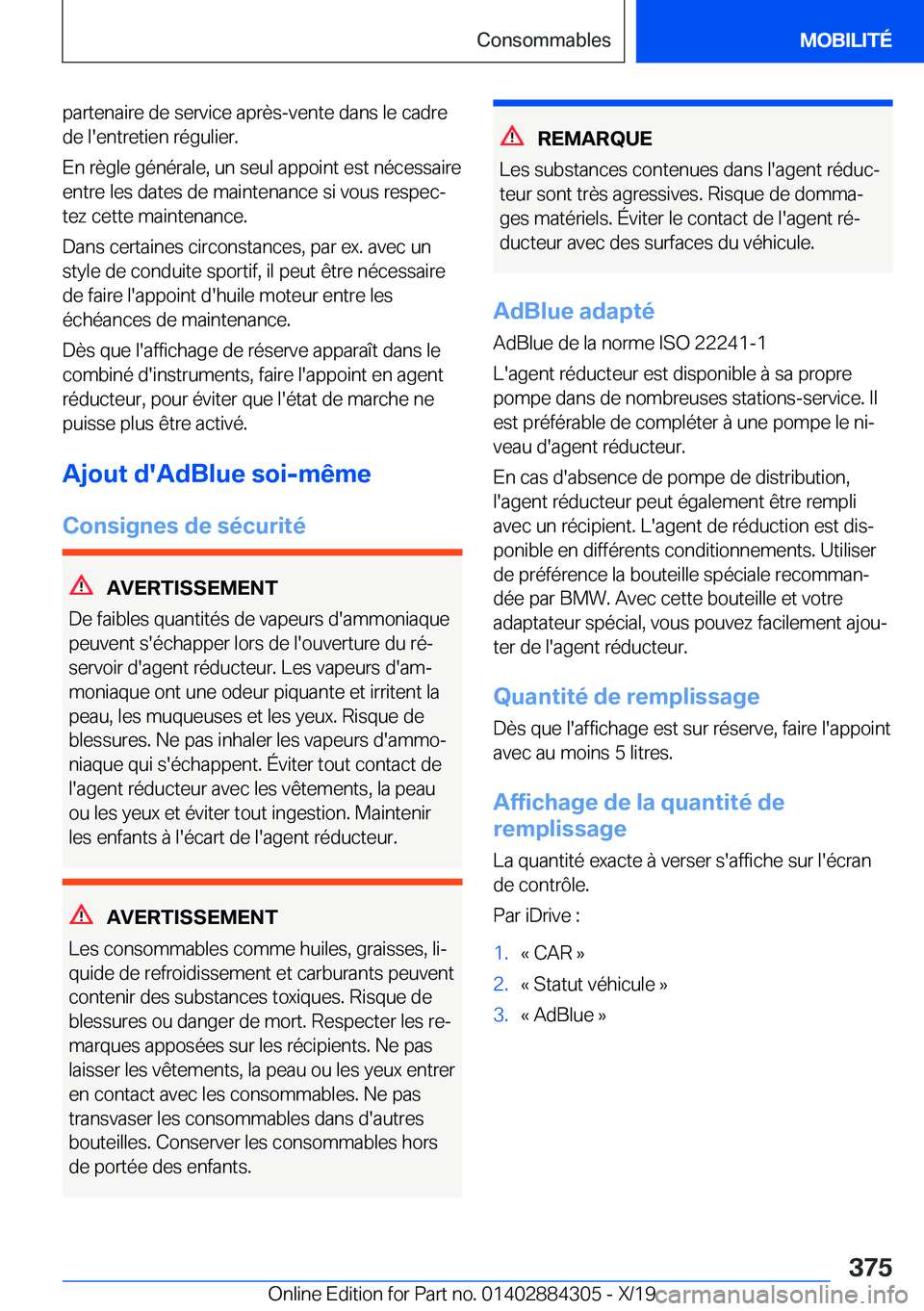 BMW 8 SERIES GRAN COUPE 2020  Notices Demploi (in French) �p�a�r�t�e�n�a�i�r�e��d�e��s�e�r�v�i�c�e��a�p�r�è�s�-�v�e�n�t�e��d�a�n�s��l�e��c�a�d�r�e
�d�e��l�'�e�n�t�r�e�t�i�e�n��r�é�g�u�l�i�e�r�.
�E�n��r�è�g�l�e��g�é�n�é�r�a�l�e�,��u�n��s�