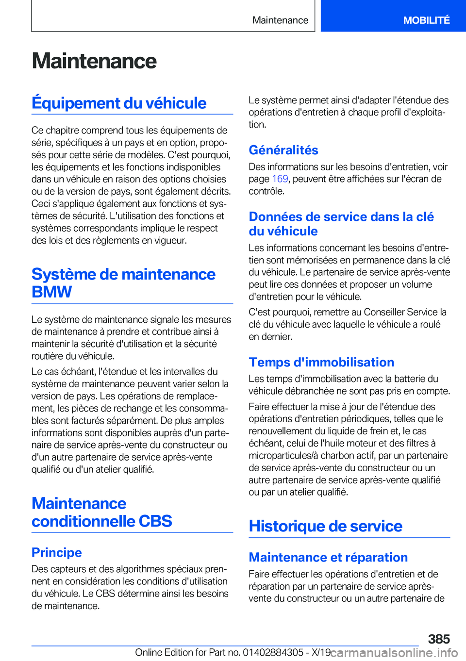 BMW 8 SERIES GRAN COUPE 2020  Notices Demploi (in French) �M�a�i�n�t�e�n�a�n�c�e�
