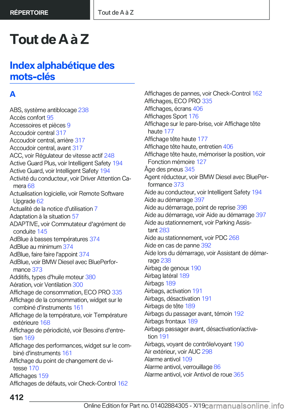 BMW 8 SERIES GRAN COUPE 2020  Notices Demploi (in French) �T�o�u�t��d�e��A��