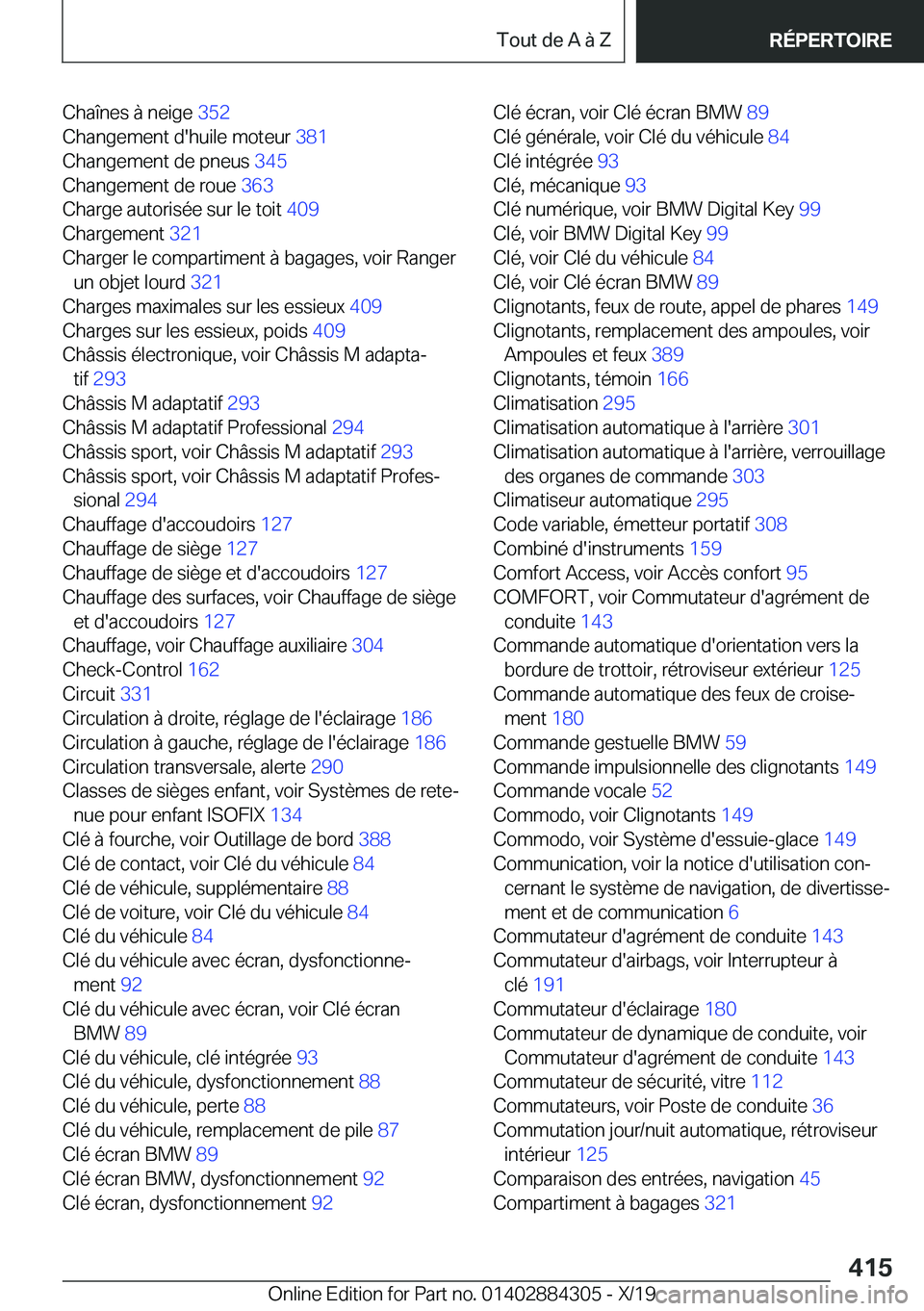BMW 8 SERIES GRAN COUPE 2020  Notices Demploi (in French) �C�h�a�