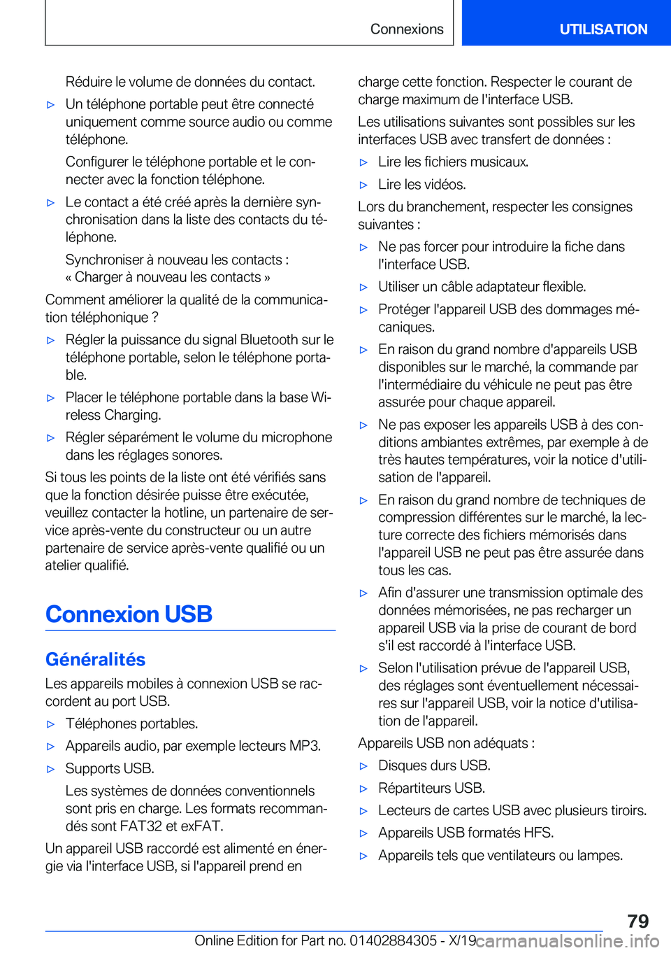 BMW 8 SERIES GRAN COUPE 2020  Notices Demploi (in French) �R�é�d�u�i�r�e��l�e��v�o�l�u�m�e��d�e��d�o�n�n�é�e�s��d�u��c�o�n�t�a�c�t�.'x�U�n��t�é�l�é�p�h�o�n�e��p�o�r�t�a�b�l�e��p�e�u�t��ê�t�r�e��c�o�n�n�e�c�t�é
�u�n�i�q�u�e�m�e�n�t��c�o�