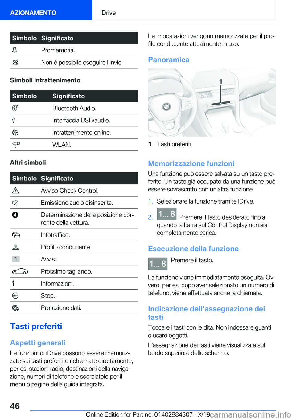 BMW 8 SERIES GRAN COUPE 2020  Libretti Di Uso E manutenzione (in Italian) �S�i�m�b�o�l�o�S�i�g�n�i�f�i�c�a�t�o��P�r�o�m�e�m�o�r�i�a�.��N�o�n��è��p�o�s�s�i�b�i�l�e��e�s�e�g�u�i�r�e��l�'�i�n�v�i�o�.
�S�i�m�b�o�l�i��i�n�t�r�a�t�t�e�n�i�m�e�n�t�o
�S�i�m�b�o�l�o�S�i�