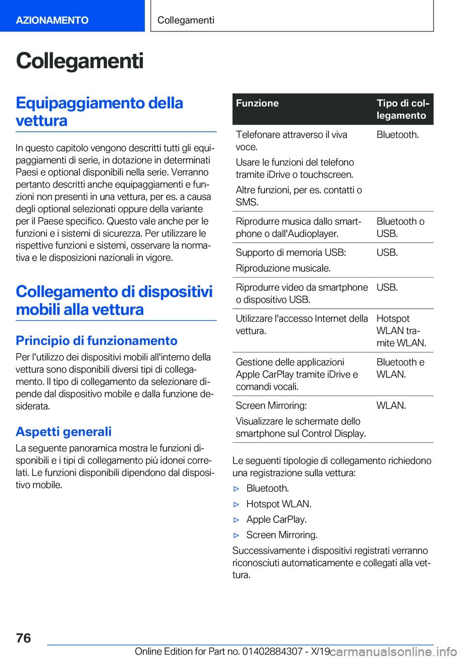 BMW 8 SERIES GRAN COUPE 2020  Libretti Di Uso E manutenzione (in Italian) �C�o�l�l�e�g�a�m�e�n�t�i�E�q�u�i�p�a�g�g�i�a�m�e�n�t�o��d�e�l�l�a�v�e�t�t�u�r�a
�I�n��q�u�e�s�t�o��c�a�p�i�t�o�l�o��v�e�n�g�o�n�o��d�e�s�c�r�i�t�t�i��t�u�t�t�i��g�l�i��e�q�u�iª
�p�a�g�g�i�a�